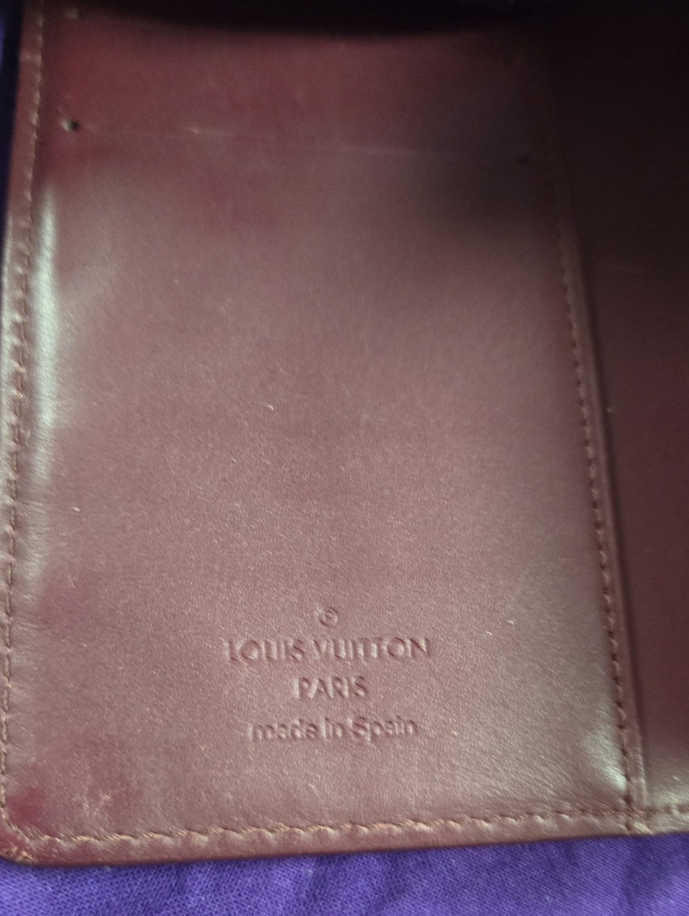 Vintage Louis Vuitton Matte Vernis Burgandy Monogram Agenda PM with COA - Picture 12 of 14